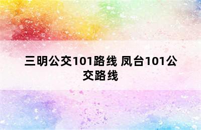 三明公交101路线 凤台101公交路线